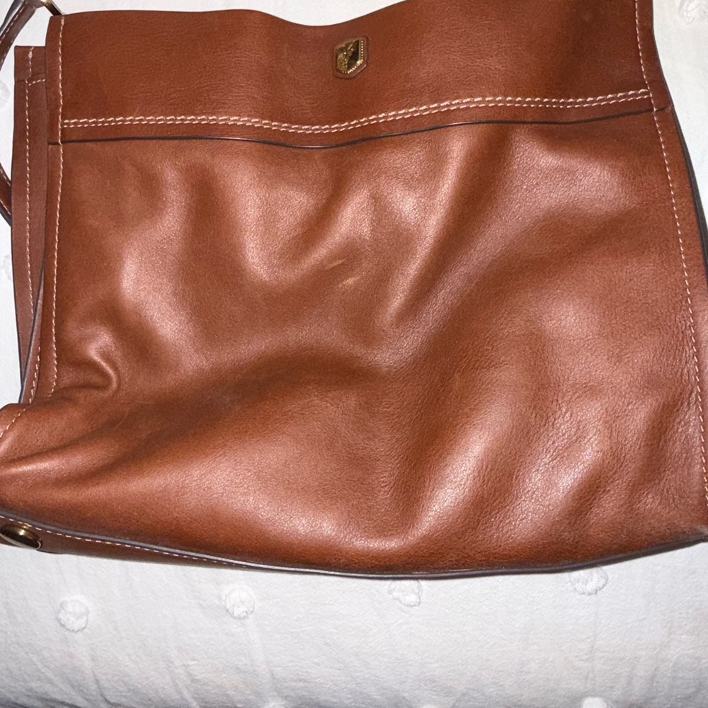 Fossil Tan Leather Shoulder Bag